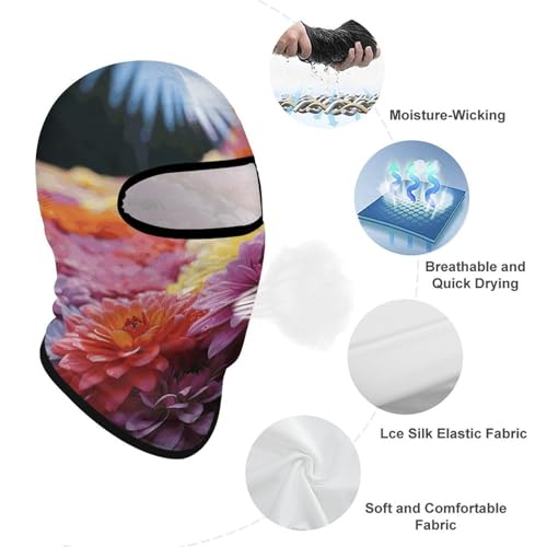 Balaclava de Flores Arcoíris con Protección Solar para Hombres y Mujeres, Máscara Respirable de Cabeza Completa para Senderismo, Ciclismo, Correr y Conducir miniatura 3