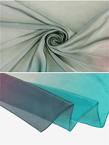 Women's Gradient Colorful Square Satin Scarves, 35" Large Silky Hair Wrap Bandana Hair Scarf Neck Scarf4