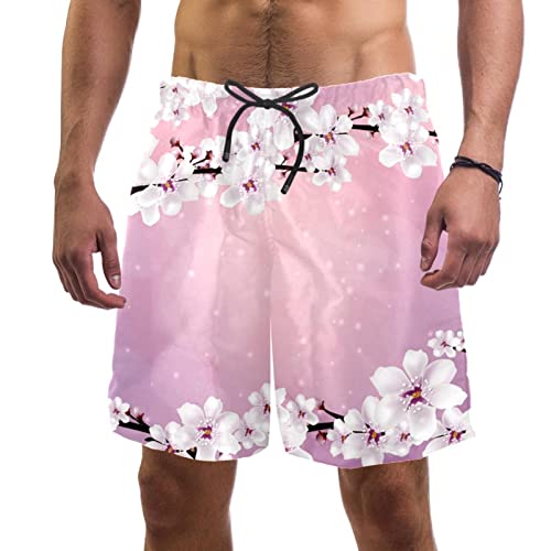 Maillot de bain pour hommes avec motif de fleurs de cerisier