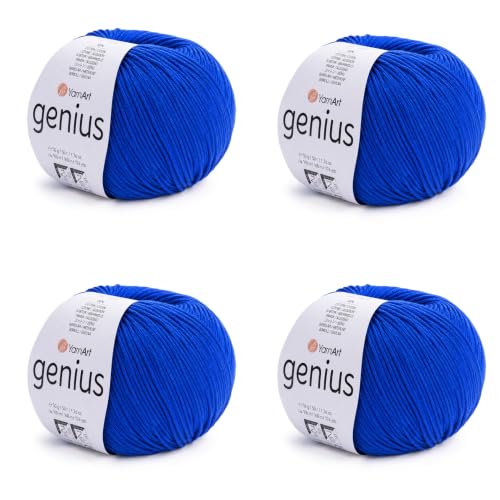 Image of YarnArt Genius Soft Cotton Blend Yarn, 4 Pack (1.76 oz / 174 Yds)
