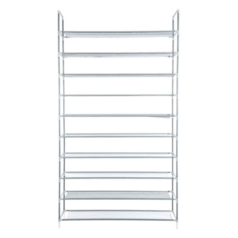 LN COZY CORNER Tall Shoe Rack Stand 10 Tier Tall Shoes Cabinet Space Saving Hallway Shoe Storage Entryway Organizer Shelf Stylish Display Rack for Home Living Room (Gery, 98 * 27 * 177cm)