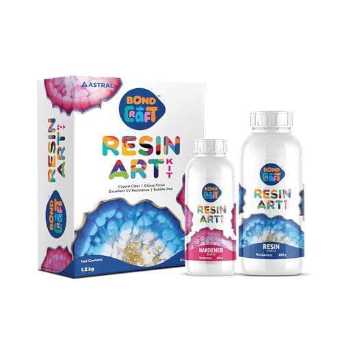 Image of Epoxy Resin Art 1.2 Kg|Crystal Clear 2-Part Liquid Epoxy for DIY Crafts, Jewellery, and Casting Projects | Glossy Finish, Bubble-Free, UV-Resistant, Self-Levelling Resin