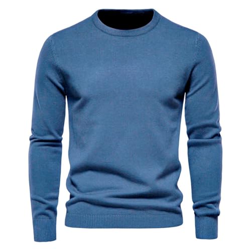 Men's Autumn/Winter Thickened Pullover Sweater Round Neck Slim Sweater Knitwear Top