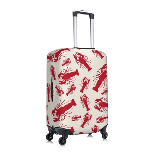 Red Lobster Print Suitcase Cover Luggage Protector Washable Elastic Fashionable Travel Gear Cover2