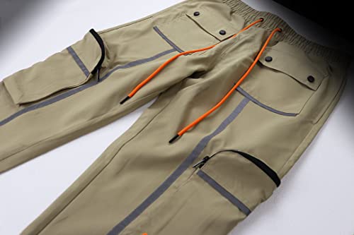SCREENSHOT Mens Hip Hop Premium Multifunctional Utility Nylon Cargo Pants - Crisp Shell Fabric 3D Pockets Tapered Fit Bottoms3