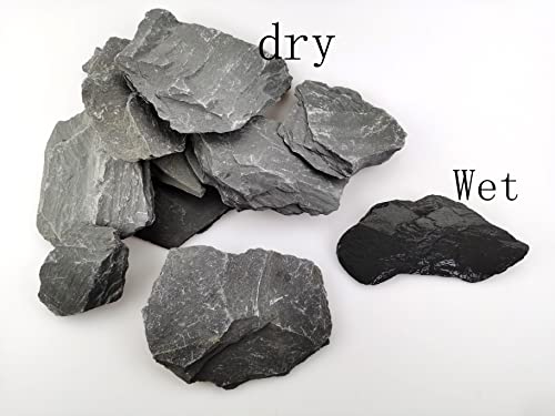 Voulosimi Natural Slate Rocks PH Neutral Stone Perfect Rocks for Aquariums, Landscaping Model,Tank Decoration,Amphibian Enclosures (3.5 LB, 1-3 inch) by Voulosimi - Used condition - Image 3