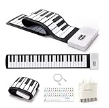 AivanOne 49Keys Roll Up Piano, Portable Silicone Electronic Keyboard Piano with Built-in Speaker,Rechargeable Hand Roll Piano for Beginners, Adults,Music Learning & Travel
