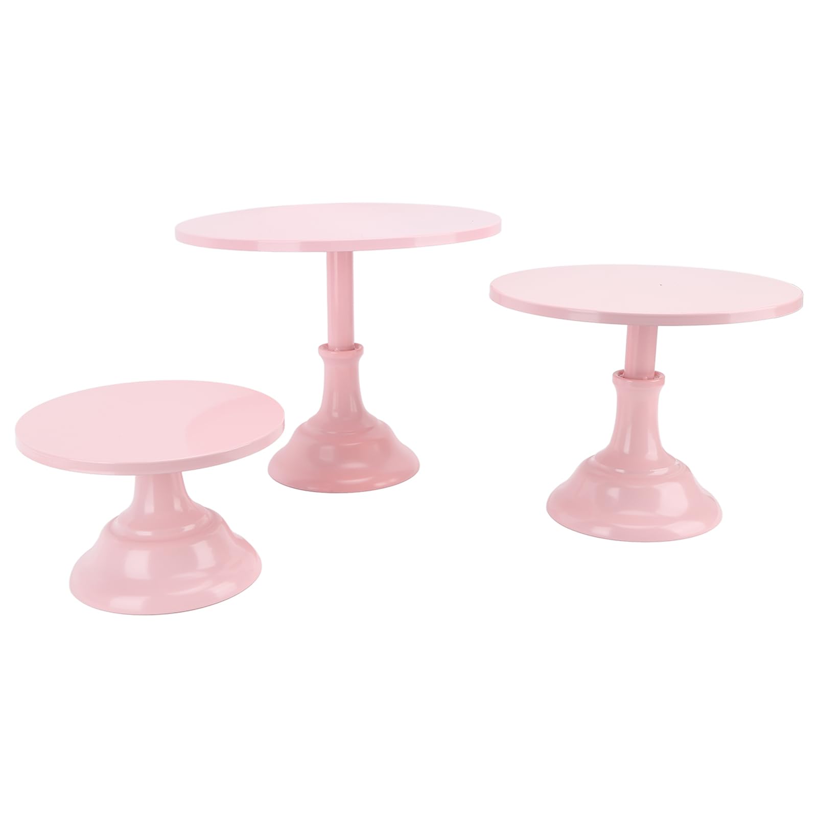 Set di Alzate per Torte da 3 Pezzi, Set di Espositori per Tavolo da Dessert con Alzata per Dolci, Set di Supporti per Cupcake in Metallo, Vassoi per Dolci Torri da Dessert (Rosa)