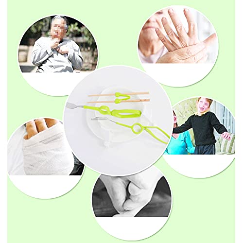 Juego de utensilios adaptativos para comer, cuchara y tenedor con mango curvado antisacudidas, fácil agarre, para ancianos, parkinson, artritis, vajilla de ayuda para el comedor (2 piezas)
