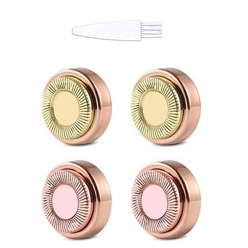 Greendhat Flawless Replacement Heads Facial Hair Remover Replace Heads, Facial Hair Removal Tool, Painless Facial Hair Trimmer Blade, As Seen On TV, 18K Rose Gold-Plated (4Pcs)