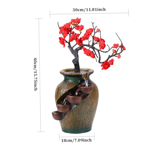 Fuente de interior cascada decorativa USB Muzrunq jarrón 3