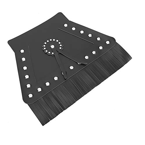 Image of Motorcycle Mud Flap, Fringed Leather Universal Motorcycle Front Flap Mudguard Cover(Black Long)