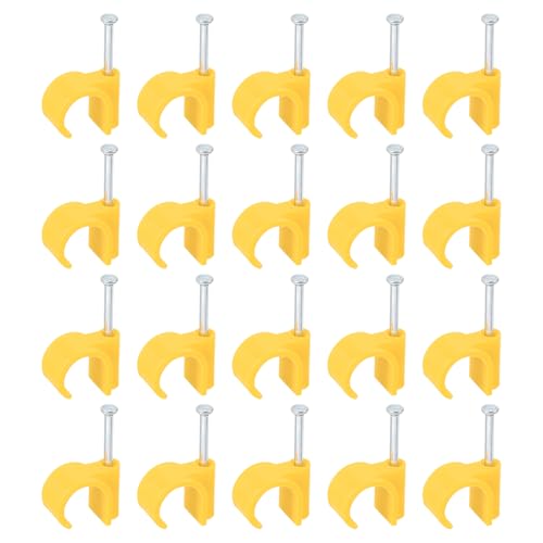 Clips de câble ronds 16mm jaune uxcell pour gestion propre des fils électriques x50