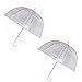 Produktbild 2 Stück Regen Regenschirme Kuppel Vogelkäfig klar Transparent PVC Kunststoff Hochzeit Sehen Durch Stock Überdachung Leicht Blase Weiß