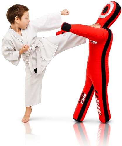 Bolsa de treinamento infantil MMA Grappling Dummy Brazilian Jiu Jitsu (BJJ) Mixed Martial Arts (MMA) Wrestling, Judo Karate – Posição em pé, Vermelho, 40' inches