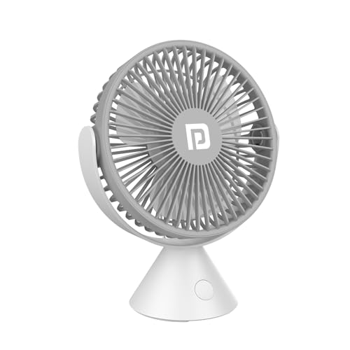 Image of Portronics Aero Breeze Portable Table Fan 178mm, USB Rechargeable Fan, 3 Speed Airflow, Battery Powered Silent Operation, 4 Hours Back Up, 360 Rotatable USB Fan, BLDC Fan for Kitchen,Office,Home