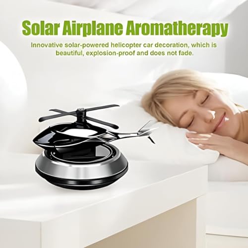 Image of car helicopter solar Perfume Diffuser - Automatic Rotating Dashboard Air Freshener Powered by Sunlight | Stylish Car Interior Accessory for Fresh Aroma & Decoration