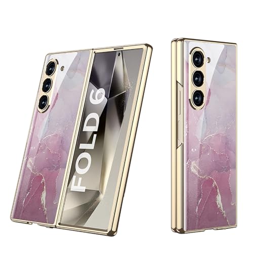 Coque Galaxy Z Fold 6 5G antichoc ultra mince étui verre 9H mauve rose