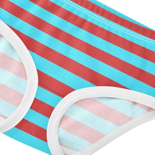 Red Teal Stripe Toddler Girls's Underwear 2T4
