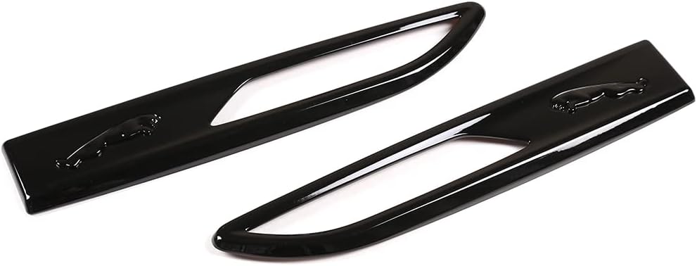 TINKI Car Side Air Fender Strip Decorate Trim Compatible for Jaguar F-PACE/XFL 2021 Chrome Side Fender Air Vent Outlet Cover Trim Exterior Accessories (ABS Plastic, Glossy Black)