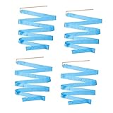 TOYANDONA 4 Stück Tanzbänder mit Stab aus Seide Sky Blue für Rhythmische Sportgymnastik und Kinderdarbietungen