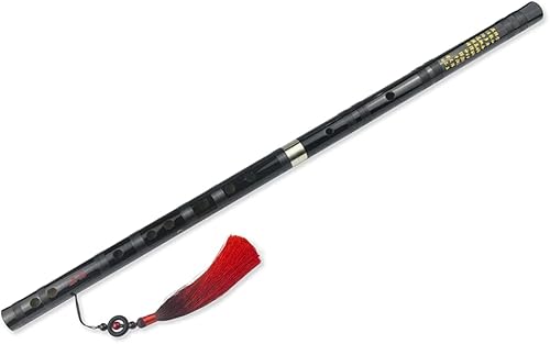 Miniatura 9 de Flauta Dizi (clave de C, D, E, F, G), de bambú amargo, negra, para principiantes y profesionales, con juego de membrana, pegamento y protector. Este