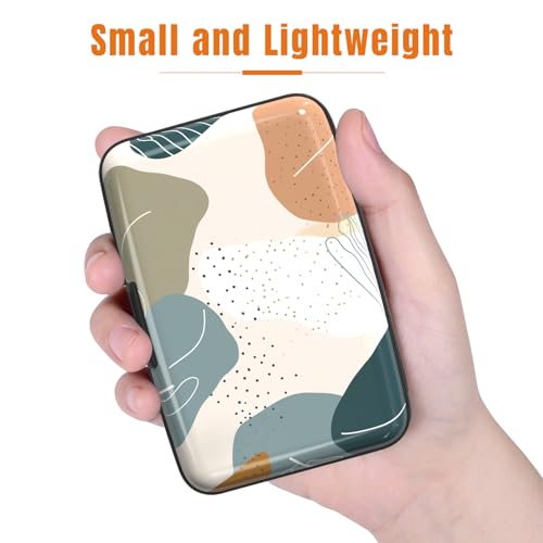 Image of Rimilak Aluminuml Credit Card Holder, Mini Credit Card Wallet RFID Blocking Slim Metal Hard Case for Women Men, Modern Abstract Art