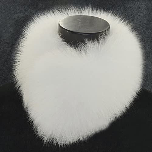 70cm Winter Faux Fox Fur Scarf, Ladies Shawl, Soft Faux Fur Collar Wrap for Gifts, White2