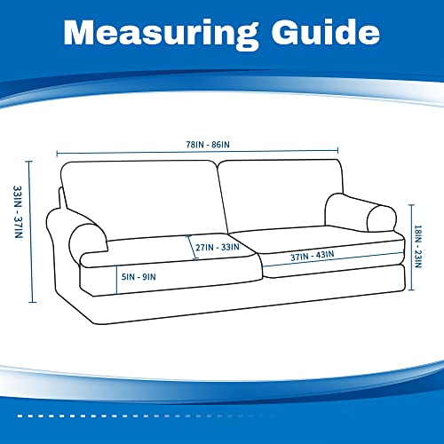 Ulticor 3-Piece T- Shape Cushion Velvet Stretch Sofa Cover For Extra-Wide 2 Cushion Sofa, Soft Luxury Thick Velvet Sofa Cover, Machine Washable (Black, T-Shape Cushion 2 Seater Sofa Cover) #TOP5