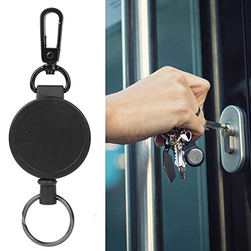 Telescopic Keychain,Anti Theft Retractable Key Ring High Resilience Wire Rope Carabiner Keychain Anti Multi Tool with Chain Steel Cable and Round Type for Advertising Promotion Gift Giving 4PCS - Image 2