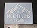 Mountain Decal 4 Pack: Explore, Mountains are Calling, Simple and Detailed Mountain Silhouette (Mountain White, Small ~3.5)