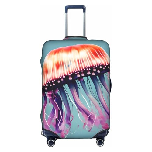 Housse de protection pour bagage XL blanche pour valise propre et motif méduses lavable