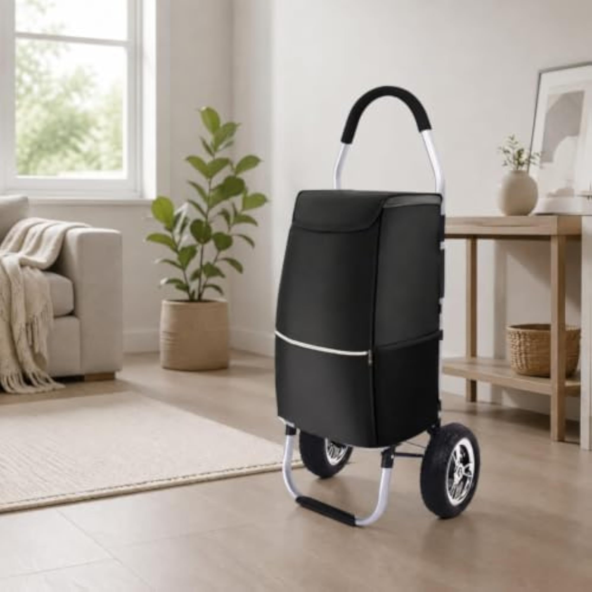 Foldable Wheeled Shopping Cart, Grocery Trolley
