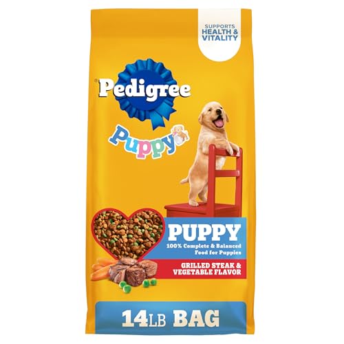 Image of Pedigree Puppy Dry Puppy Food, Grilled Steak and Vegetable Flavor, 14 lb. Bag