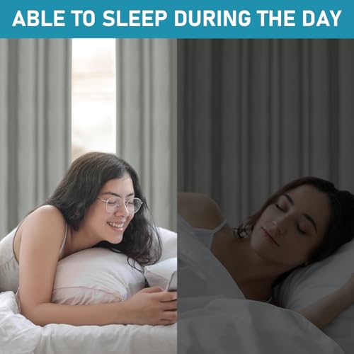 AOOSA Grey 100% Blackout Curtains for Bedroom, 46 x 54 Inch Thermal Insulated Pencil Pleat Black Out Curtains, Nice Drape Super Soft Blackout Blind for Living Room Kitchen Window Decor, 2 Panels - Cosy Home Interiors AOOSA Grey 100% Blackout Curtains for Bedroom, 46 x 54 Inch Thermal Insulated Pencil Pleat Black Out Curtains, Nice Drape Super Soft Blackout Blind for Living Room Kitchen Window Decor, 2 Panels - Image 6