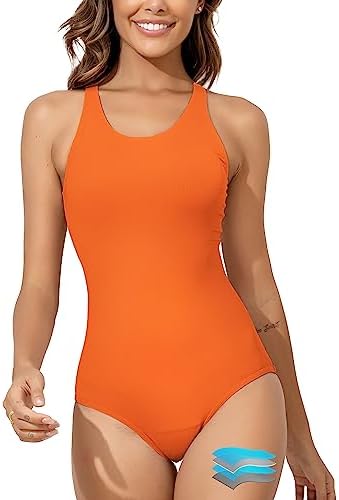 Beautikini Period Swimwear Women's One Piece Racerback Training Swimsuit