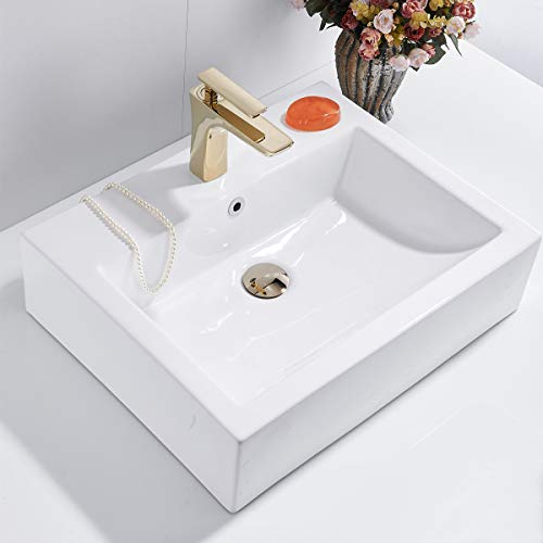 REGALMIX Vessel Sink Drain, Bathroom Faucet Vessel Sink Pop Up Drain Stopper, Built-In Anti-Clogging Strainer, with Overflow Light Golden, Fits Standard American Drain Hole(1-1/2" to 1-3/4") RWF083M