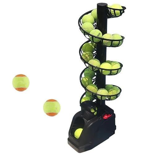 Macchina per palline da tennis – Allenatore portatile automatico con capacità di 30 palline con oscillazione per esercitarsi da soli e allenamento in giardino