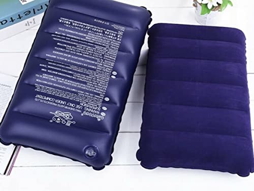 TTOA - Inflatable Travel Pillow | Rectangle Shape Navy Pillow | Size 45 x 30 cm