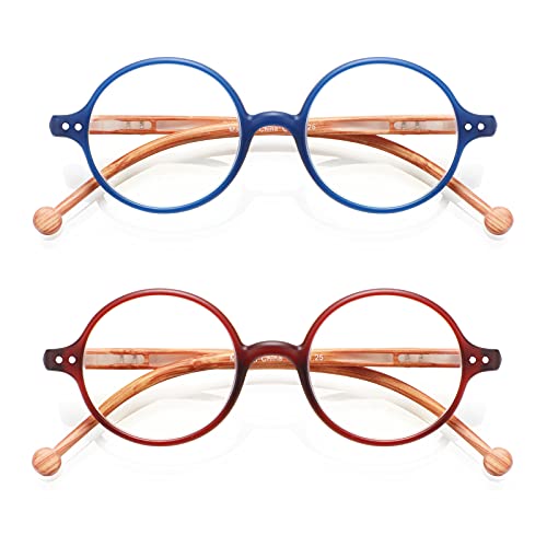Image of Round Reading Glasses for Women Men Blue Light Blocking Circular Readers Unisex Ultra Lightweight Circle Eyeglasses