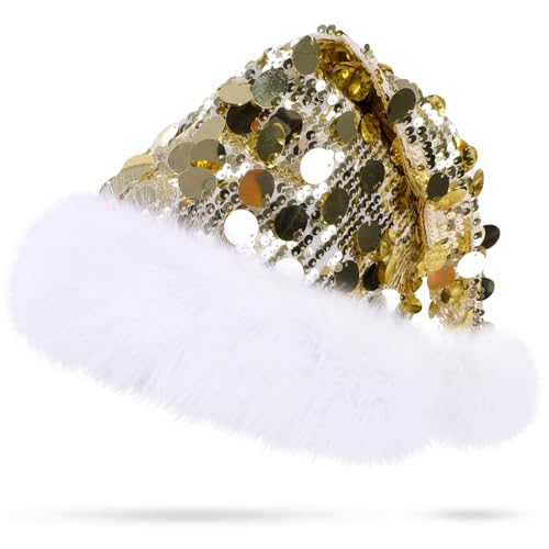 CITÉTOILE Weihnachtsmütze für Erwachsener, Glänzende...