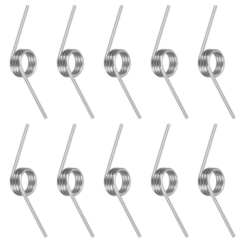 Swpeet 10Pcs 120 grados de acero inoxidable resortes torsionales 2.5mm diámetro de alambre 20mm diámetro exterior, 50mm pequeño resorte torsional mecánico pequeño resorte de torsión