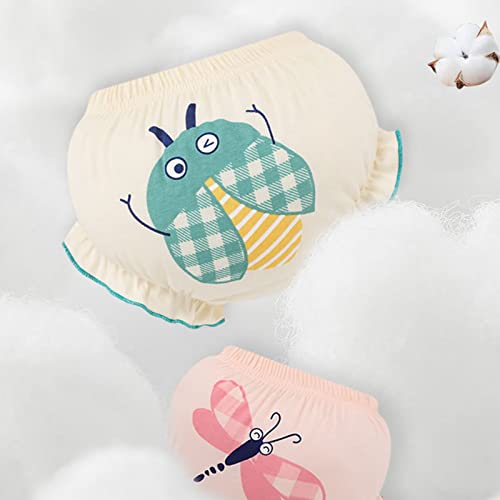 4Pack 𝐃iaper Cover,Baby Girl Bloomers,Soft Cotton Underwear,Panties for Toddler Girls Briefs (Yellow #5, 2-3 Years)3
