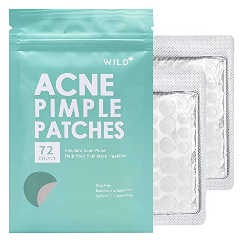 CORNMAX WILD+ Acne Pimple Patch, Invisible Patches for Blemishes and Zits Cover, Acne Spot Healing Patch Zit Patches for Face, Hydrocolloid Acne Patch (72 Counts 2 Sizes)