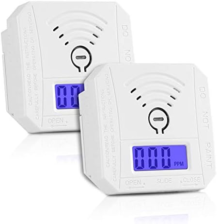 Carbon Monoxide Detector ,CO Gas Monitor Alarm Detector ,CO Sensor with LED Digital Display for Home,Depot,Battery Powered(2Pcs)