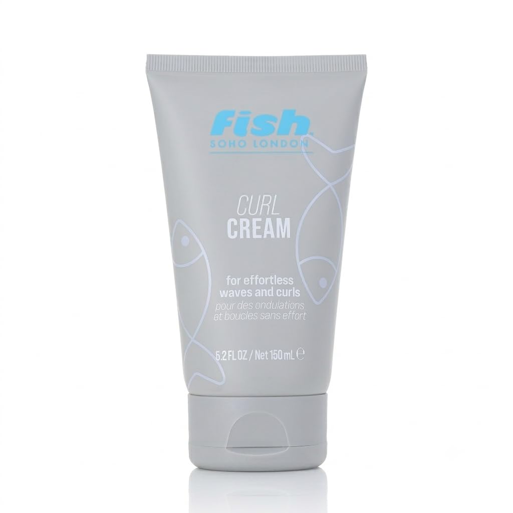 Fish Curl Cream 150ml – Define & Hydrate Curls with Lightweight Hold & Frizz Control – Moisturising Formula for Soft, Natural-Looking Waves
