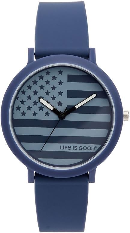 Speidel Life is Good 40mm Watch, Comfortable Silicone Strap, Lightweight Matte Case, Easy to Read Dial with Fun Graphic Designs, Casual Everyday Watch