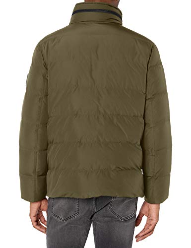 Image of Andrew Marc Men's Legacy Godwin 29.5down Filled Trucker Jacket With Removable Faux Fur Collar and Hidden Hood