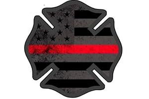 Firefighters Sacrifice and Honor Thin Red Line Malteese Cross Decal