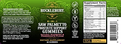 Saw Palmetto Prostate Gummies For Men - Plant Based Prostate Supplement And Hair Support - 60 Chews #TOP6